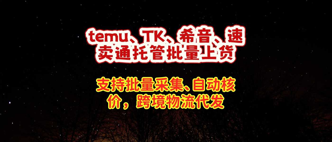 temu，TK希音速卖通托管上货，跨境物流代发